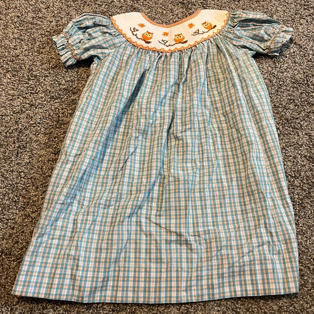 Owl Smocked Dress